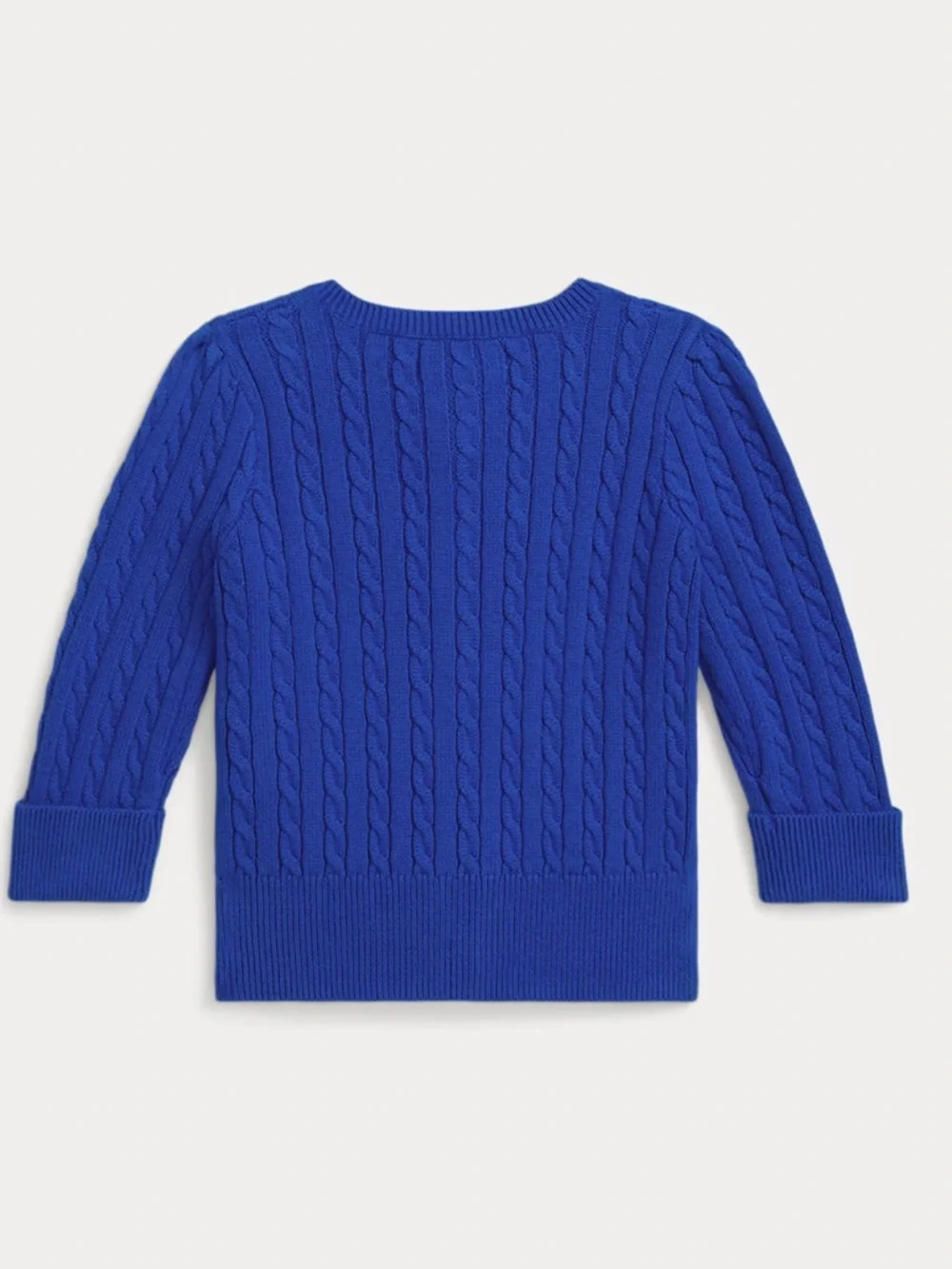 NWT Ralph Lauren Bright Blue Cable Knit Cardigan with Green Pony size 24M